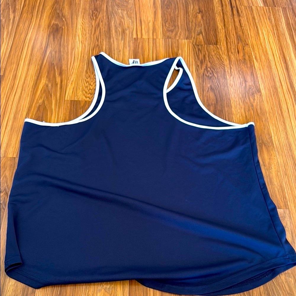 Jed North Navy Blue Tank Top with Light Blue Trim - Picture 3 of 3
